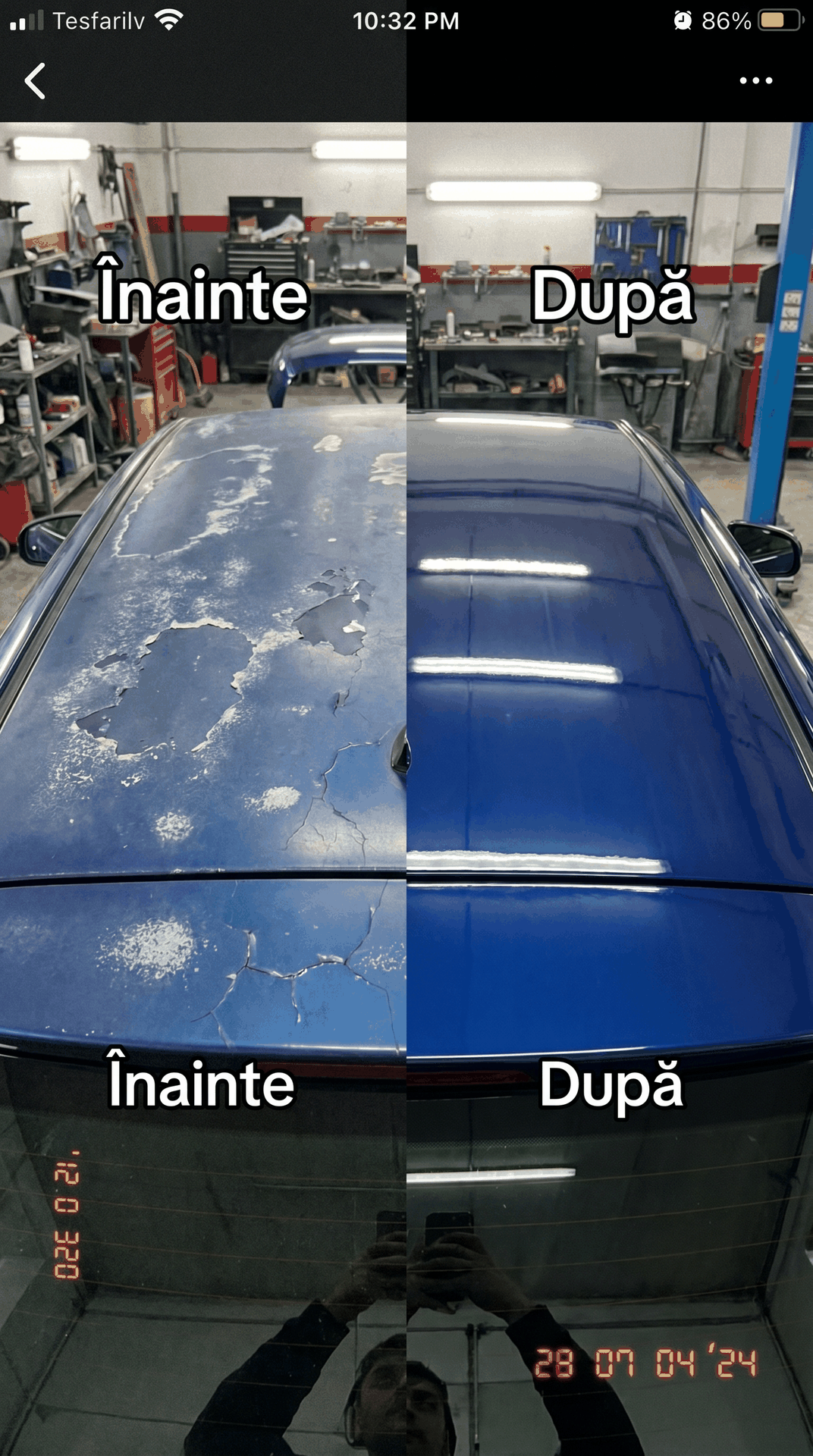 Vopsit plafon auto exfoliat lac